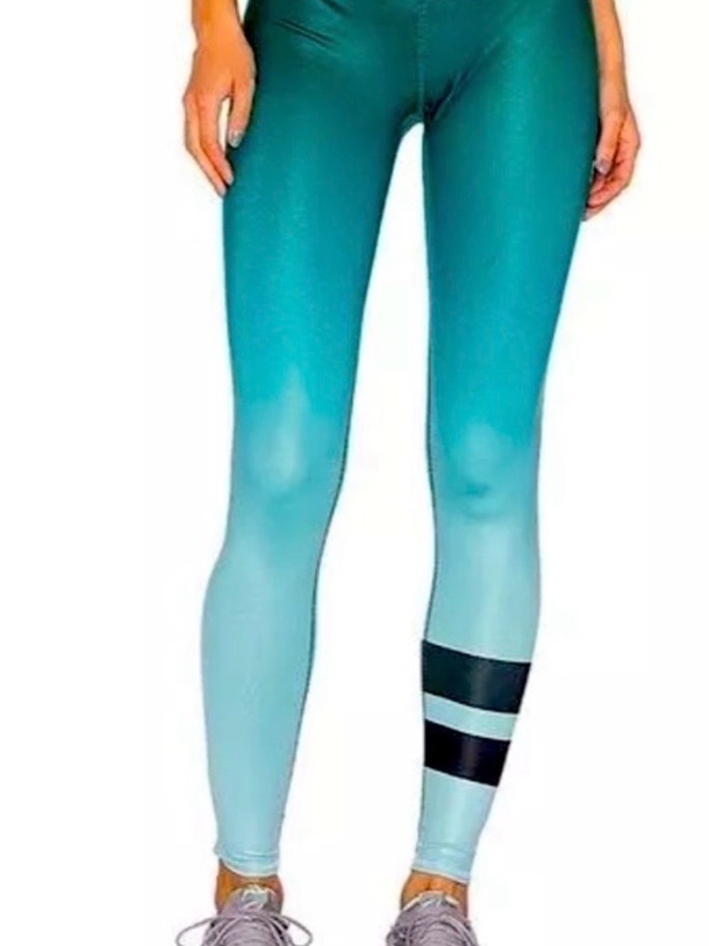 Alo Yoga Leggings, Ombre Airbrush Gradient in Evermint Green, Sz S, NWOT
